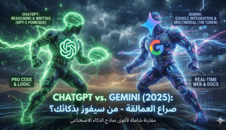 عمالقة الذكاء الاصطناعي مقارنة ChatGPT و Gemini لعام 2025