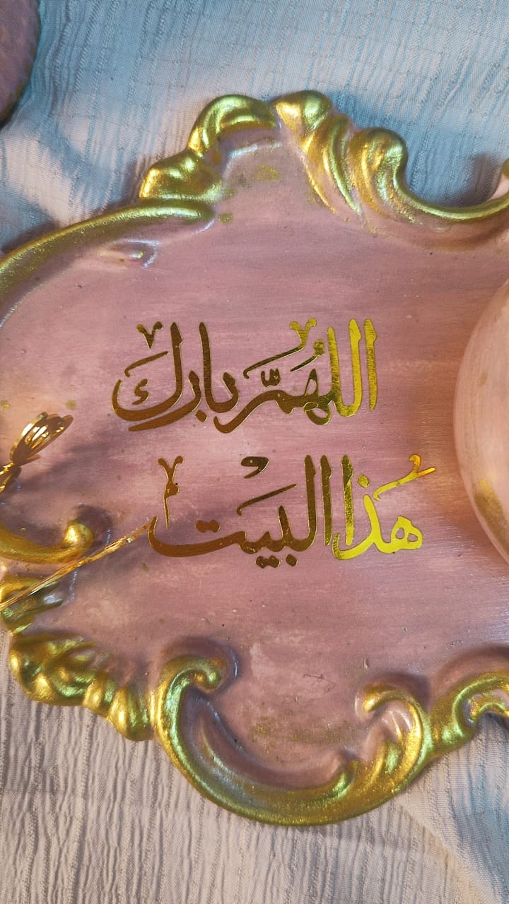 طقم ديكور بخور كونكريت بتصميم عتيق يدوي