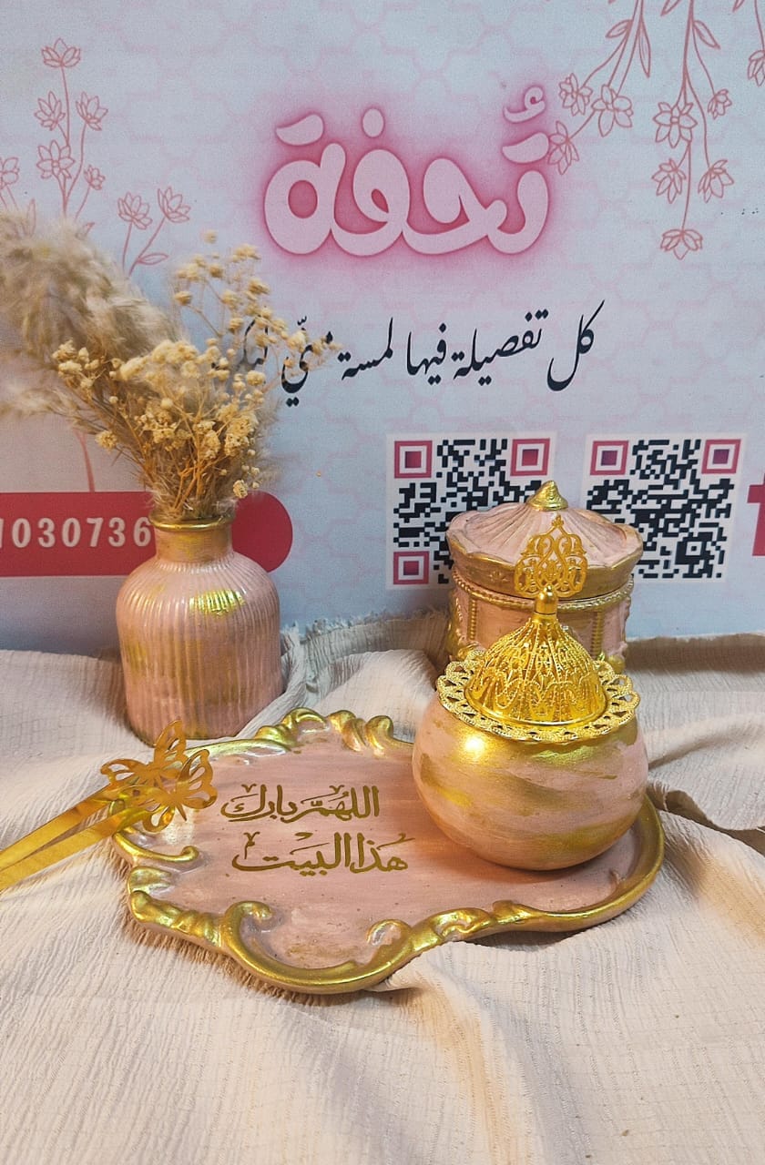 طقم ديكور بخور كونكريت بتصميم عتيق يدوي