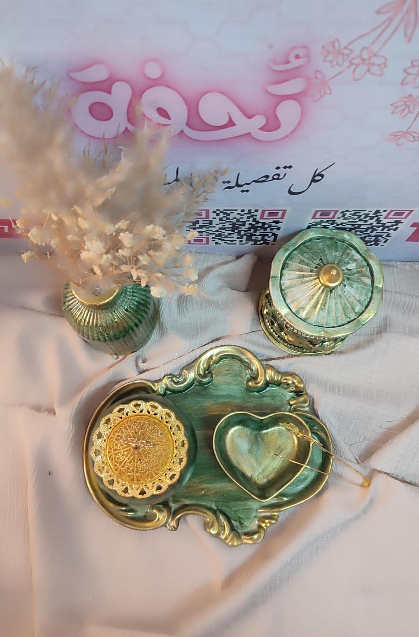 طقم ديكور بخور كونكريت بتصميم عتيق يدوي