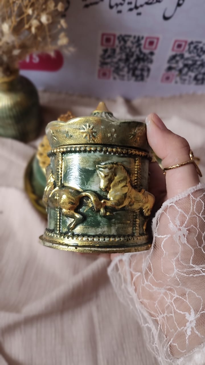 طقم ديكور بخور كونكريت بتصميم عتيق يدوي