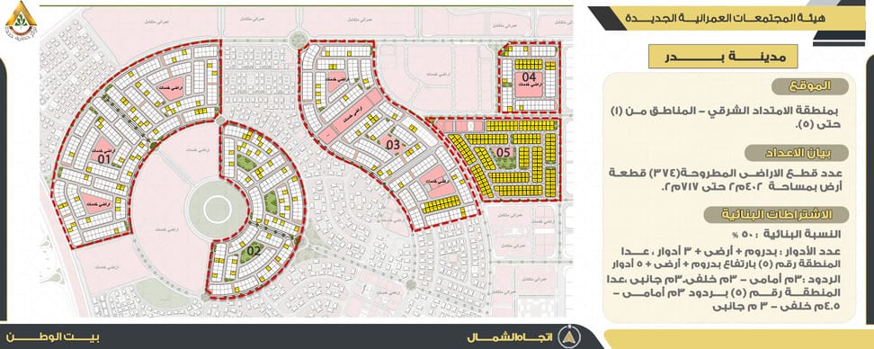 ارض للبيع مدينة بدر الامتداد الشرقي بيت الوطن المرحلة العاشرة
